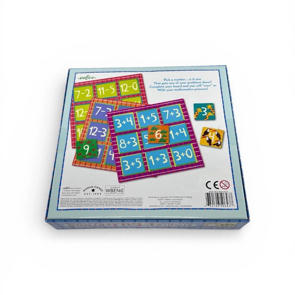 Eeboo Simple Math Bingo Addition and Subtraction Game
